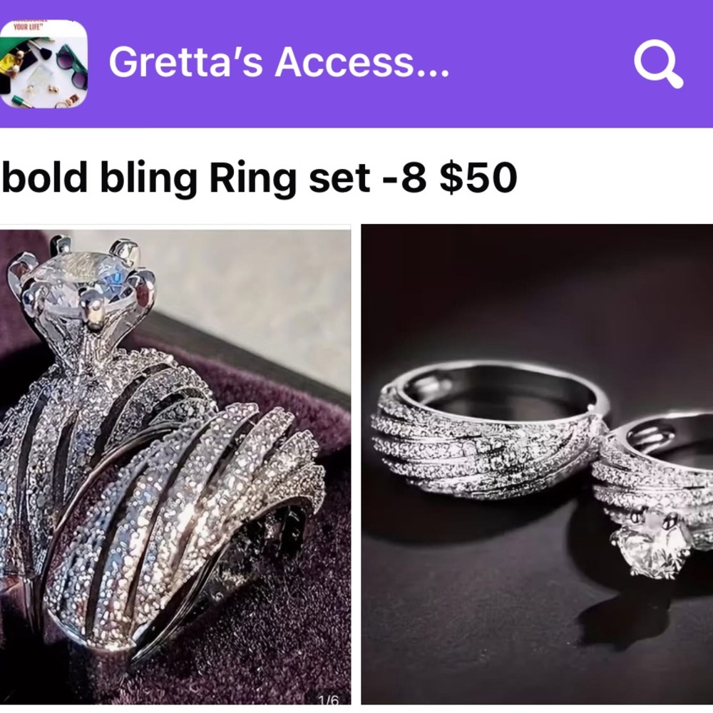 Elegant Silver Ring Set